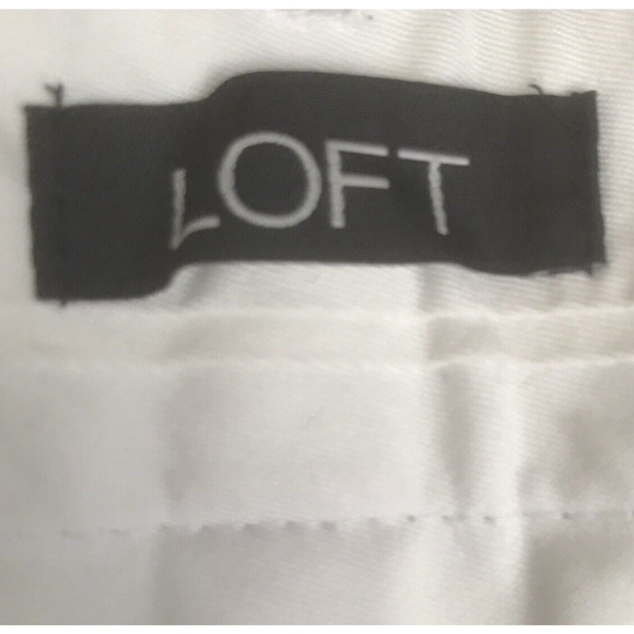 Loft High Waist Trouser Mid Rise Pants Houndstooth Wide Leg Navy Black Size 2 - Picture 7 of 9